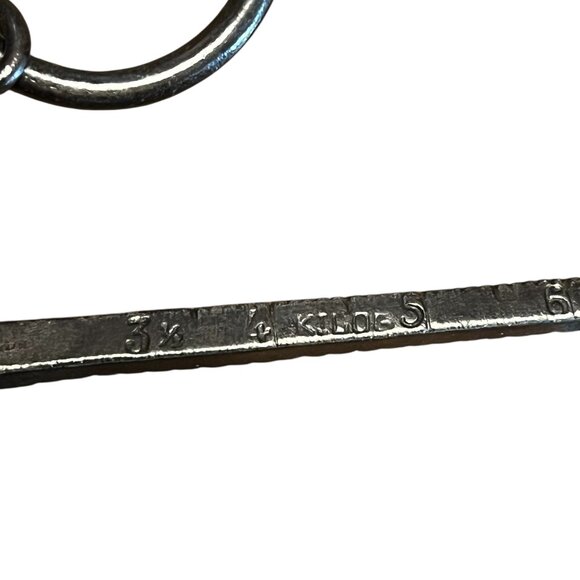 Vintage French Balance Scale 15 Kilos Iron Black Hanging Antique J.D.L. 14" Inch - Picture 8 of 11